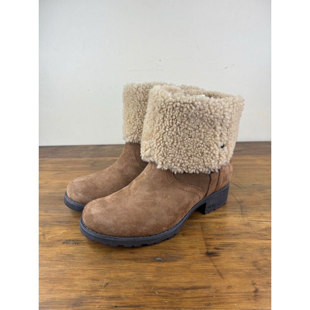 UGG Australia Belvue 1918 Suede Sheepskin Convertible Boots Mid Calf Size 7.5